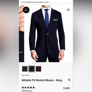 State & Liberty Navy Blazer Size 42